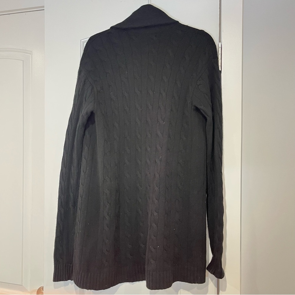 Ralph Lauren Cashmere Cable Knit Cardigan Small Sweater Black Label Duster RARE - Picture 5 of 8